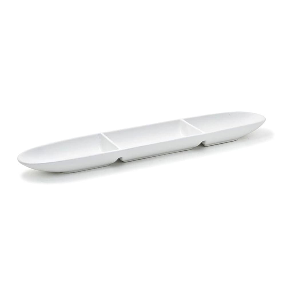 Front of the House Oval Dish w/ (3) Compartments - 19" x 3 1/2", Porcelain, White (SPT038WHP22)