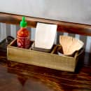 Front of the House 3 Compartment Rectangular Condiment Caddy - Wood, Natural (TCS013NAW21) thumbnail 2