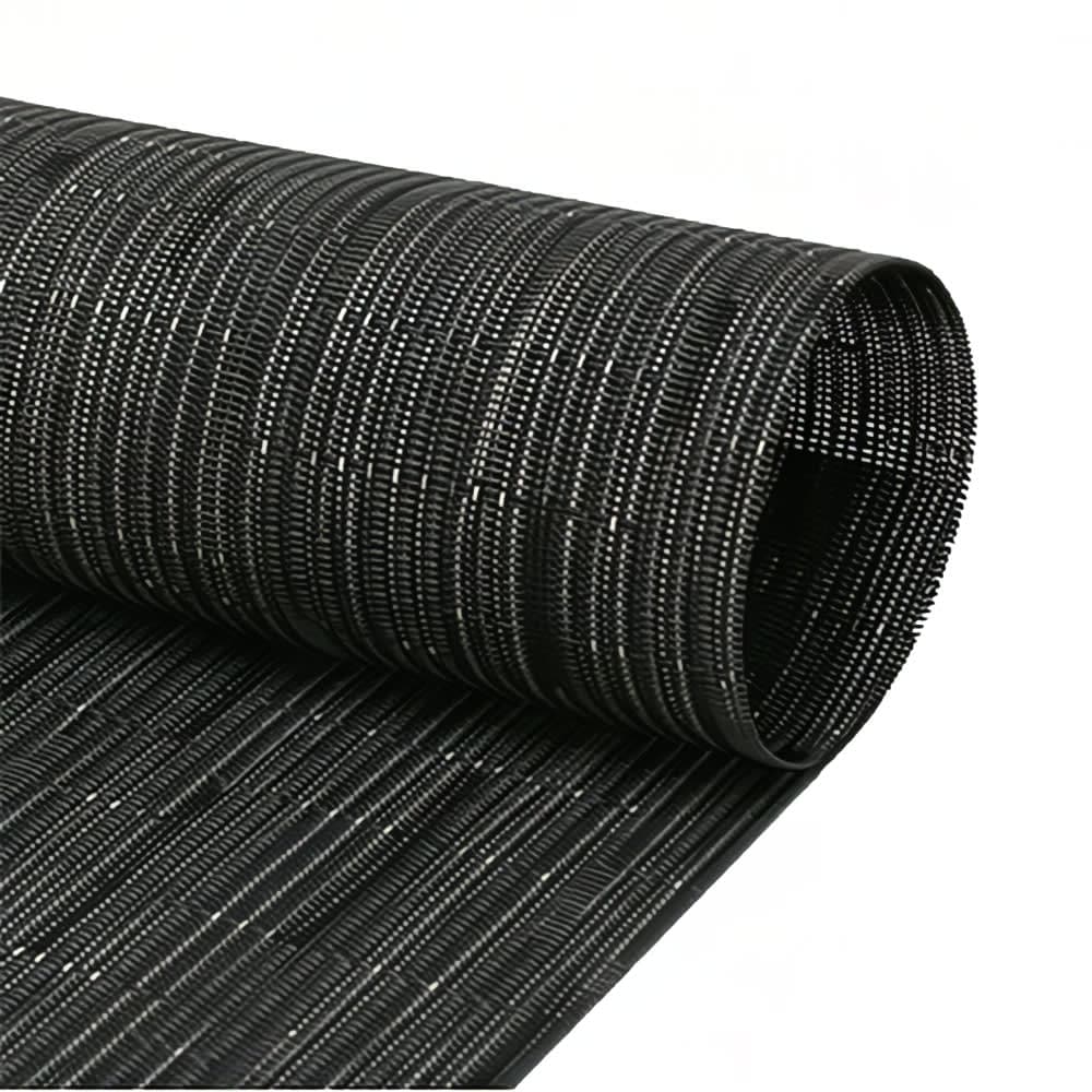 Front of the House Rectangular Metroweave® Woven Vinyl Placemat - 16" x 12", Black (XPM028BKV83)