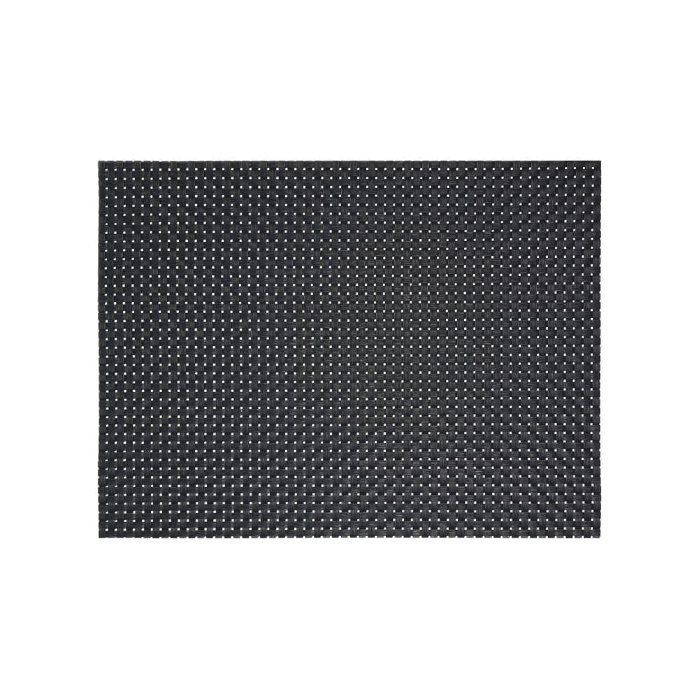Front of the House Rectangular Metroweave® Woven Vinyl Placemat - 16" x 12", Black (XPM035BKV83)