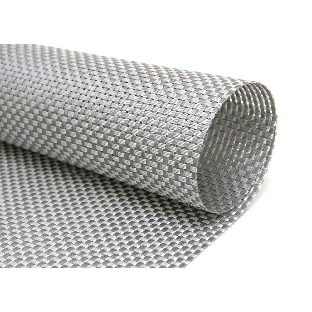 Front of the House Rectangular Metroweave® Woven Vinyl Placemat - 14" x 11", Pewter (XPM076SIV83)