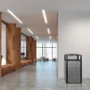 Alpine Industries 471-40-SIL 40 gal Outdoor Decorative Trash Can - Metal, Silver thumbnail 7