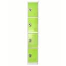 Alpine Industries 629-204-GRN Four Section Locker w/ (4) Hooks - 12"W x 12"D x 72"H, Steel, Green thumbnail 2