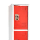 Alpine Industries 629-204-RED Four Section Locker w/ (4) Hooks - 12"W x 12"D x 72"H, Steel, Red thumbnail 3