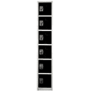 Alpine Industries 629-206-BLK Six Section Locker w/ (6) Hooks - 12"W x 12"D x 72"H, Steel, Black thumbnail 2