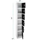 Alpine Industries 629-206-BLK Six Section Locker w/ (6) Hooks - 12"W x 12"D x 72"H, Steel, Black thumbnail 6