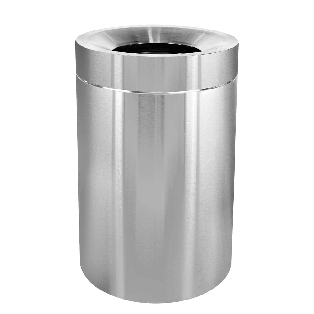 Alpine Industries ALP475-50 50 gal Indoor Decorative Trash Can - Stainless Steel, Silver