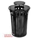 Alpine Industries ALP479-38-A Round Rain Cap Trash Can Lid - Metal, Black thumbnail 2