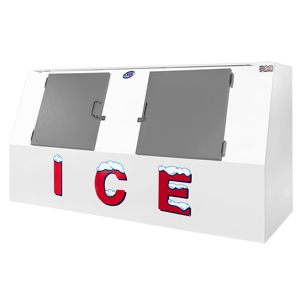 Leer LP612A-R290 (3424301) 94" Outdoor Slanted Ice Merchandiser w/ (130) 10 lb Bag Capacity - Solid Doors, 115v