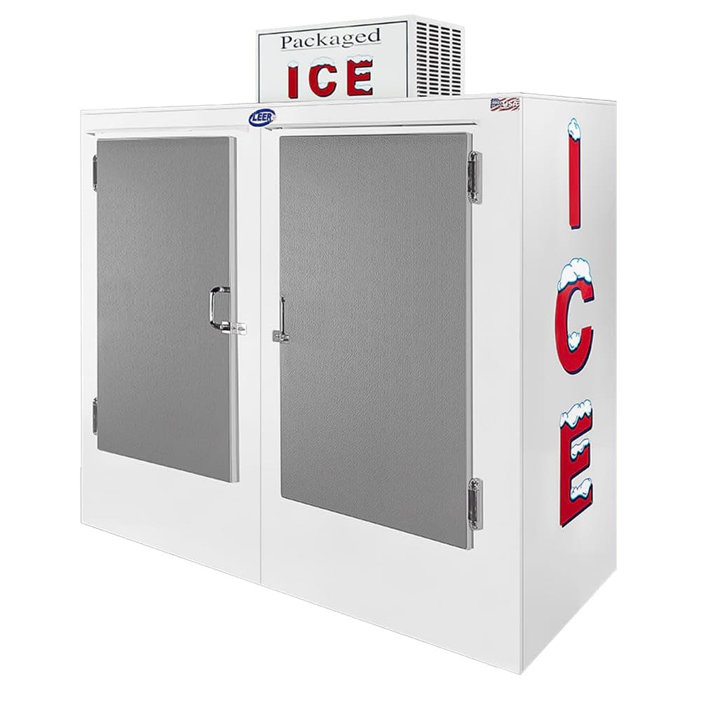 Leer L060UCSP 73" Outdoor Ice Merchandiser w/ (155) 10 lb Bag Capacity - Solid Doors, 115v