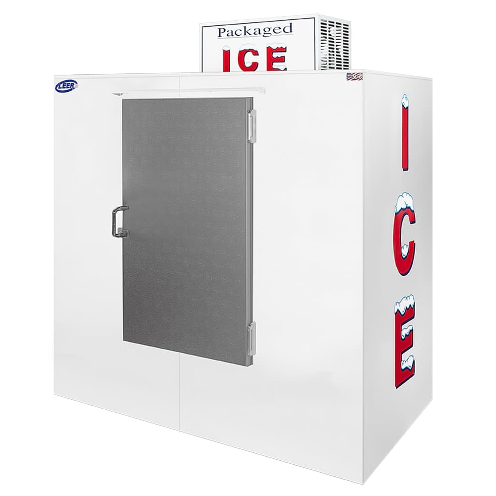 Leer L065UASP 64" Outdoor Ice Merchandiser w/ (130) 10 lb Bag Capacity - White, 115v