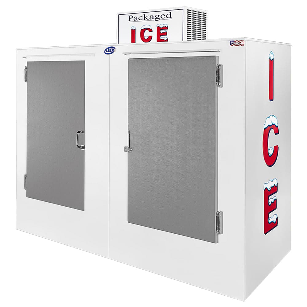 Leer L085UASP 84" Outdoor Ice Merchandiser w/ (180) 10 lb Bag Capacity - White, 120v