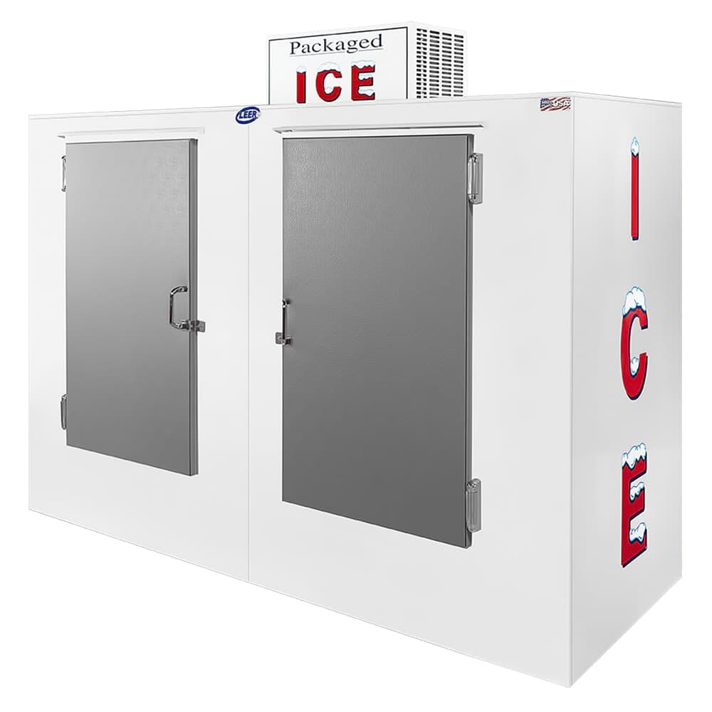 Leer L100UCSP 96" Outdoor Ice Merchandiser w/ (220) 10 lb Bag Capacity - Solid Doors, 115v