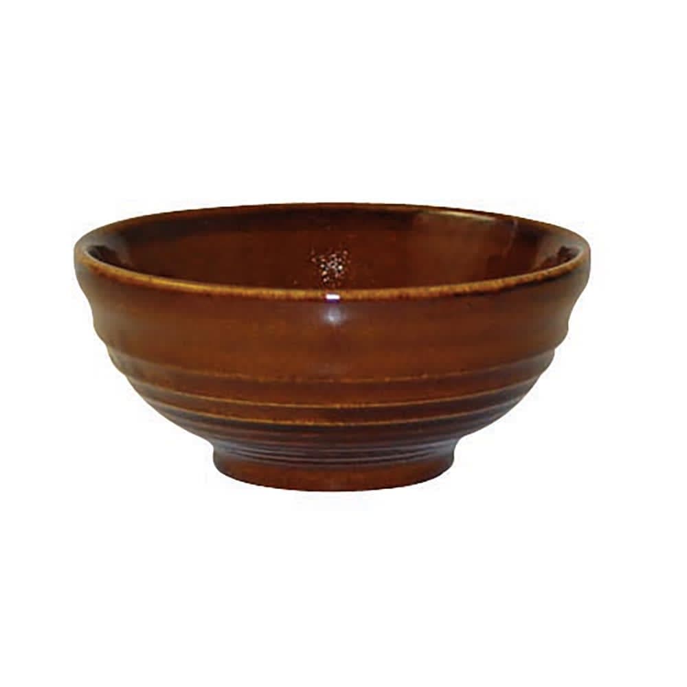 Churchill 10 oz Round Footed Snack Bowl - Ceramic, Cinnamon (BCBRRP101)