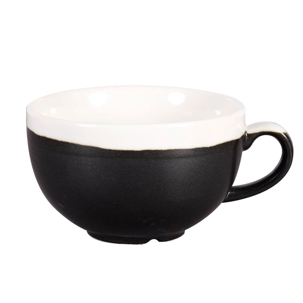 Churchill 8 oz Monochrome Cappuccino Cup - Ceramic, Onyx Black (MOBKCB201)