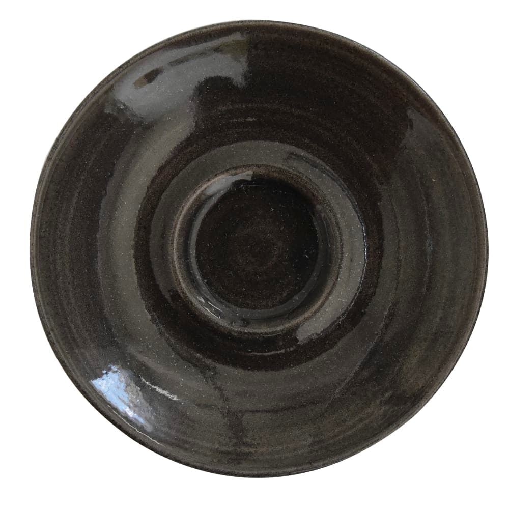 Churchill 6 1/4" Round Monochrome Cappuccino Saucer - Ceramic, Iron Black (MOIBCSS1)