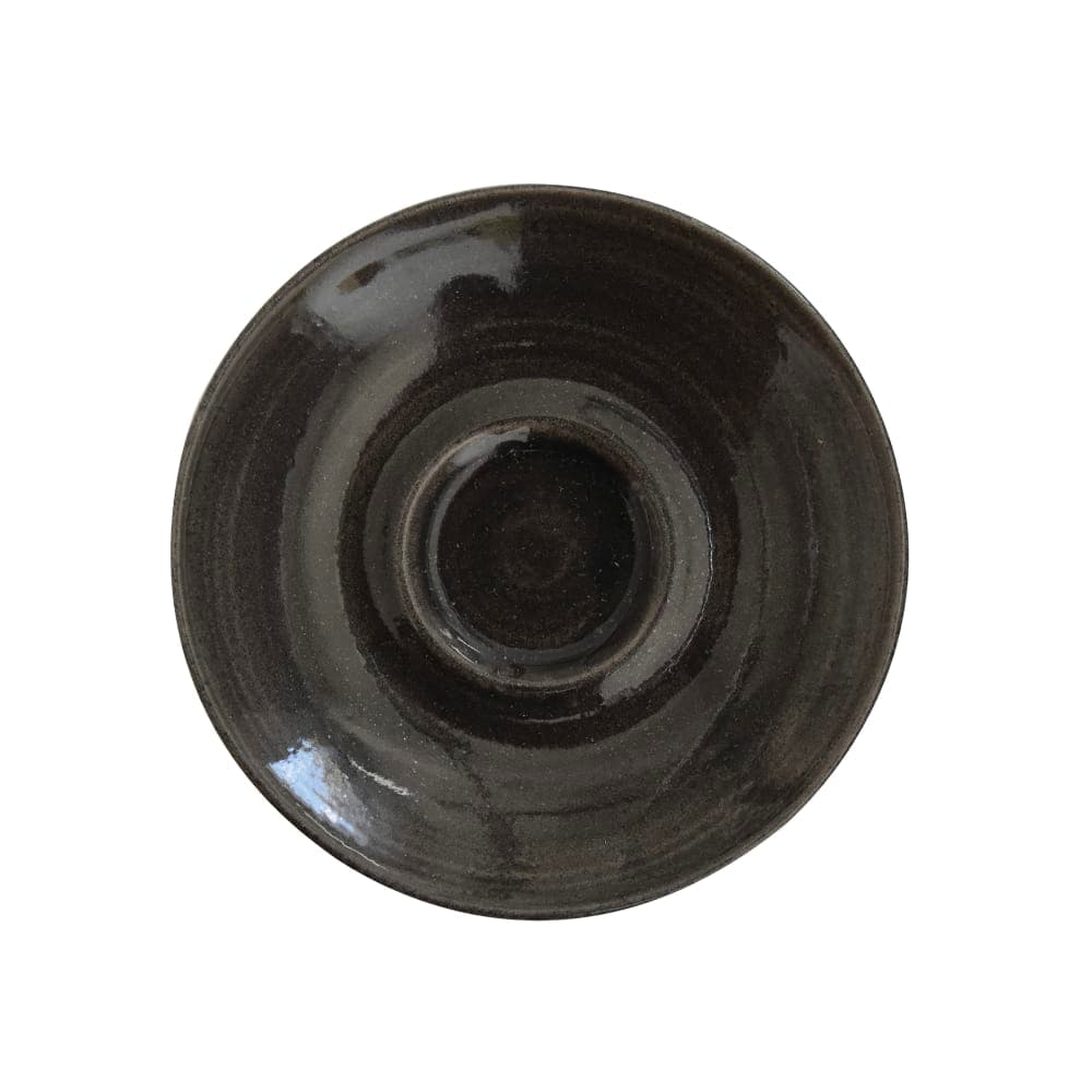 Churchill 4 1/2" Round Monochrome Espresso Saucer - Ceramic, Iron Black (MOIBESS1)