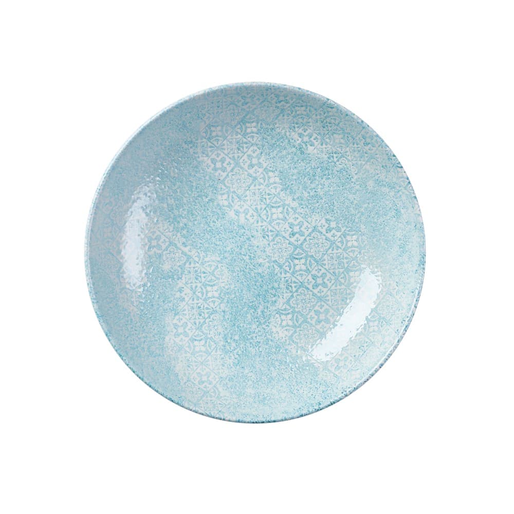 Churchill 40 oz Round Vintage Prints Med Tiles Coupe Bowl - Ceramic, Aquamarine (MTAQEVB91)