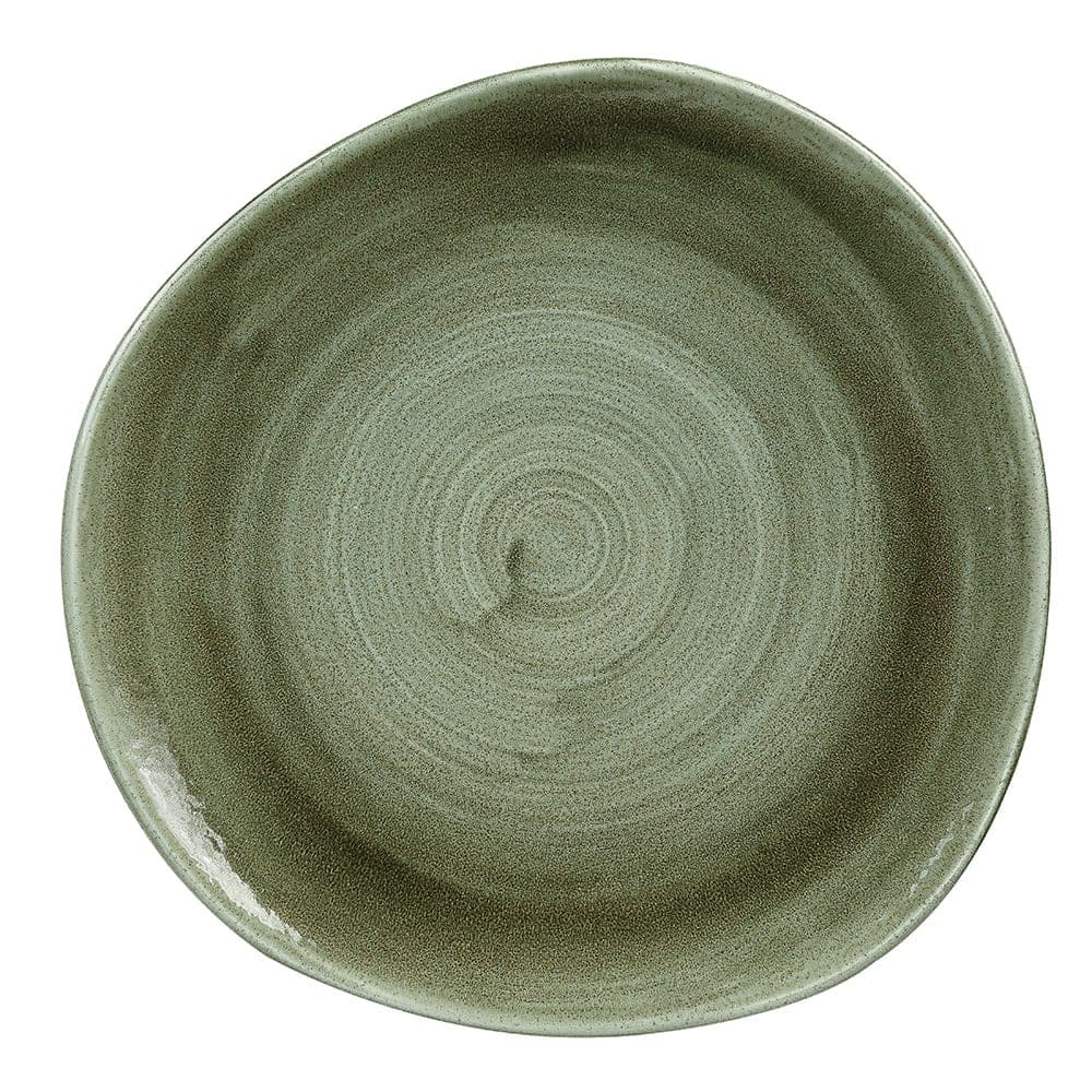 Churchill 7 1/4" Round Patina Plate - Ceramic, Burnished Green (PABGOG71)