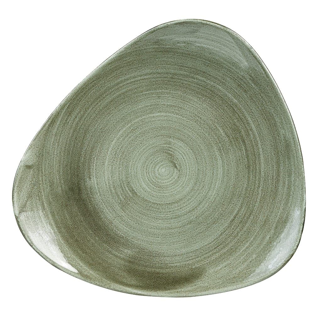 Churchill 7 3/4" Triangular Patina Plate - Ceramic, Burnished Green (PABGTR71)
