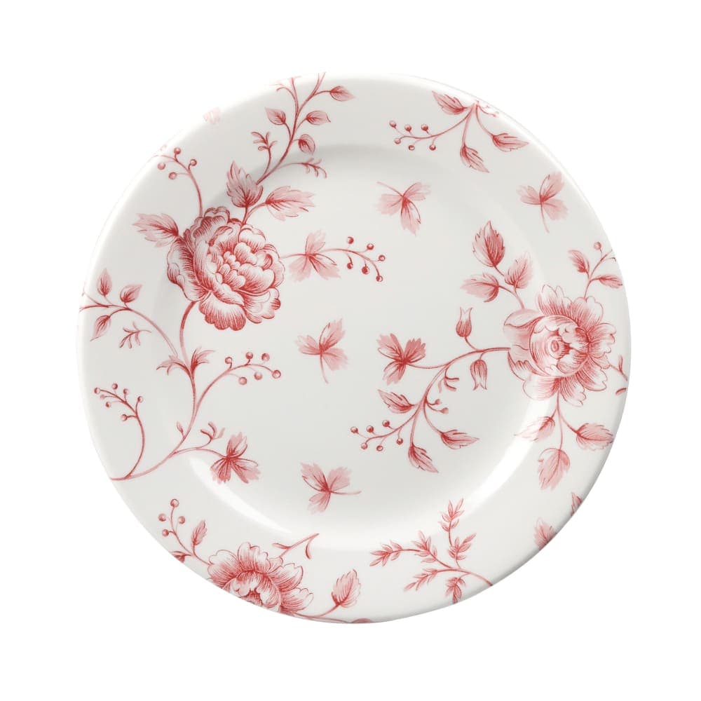 Churchill 6 5/8" Round Vintage Prints Profile Plate - Ceramic, Cranberry Rose Chintz (RCCVP651)