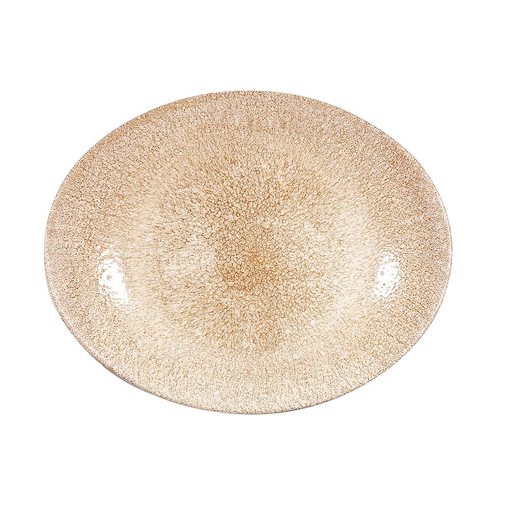 Churchill Oval Raku Plate - 12 1/2" x 10",Ceramic, Garnet Orange (RKGOOP121)