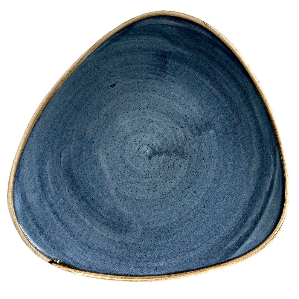 Churchill 7 3/4" Triangular Stonecast® Lotus Plate - Ceramic, Blueberry (SBBSTR71)