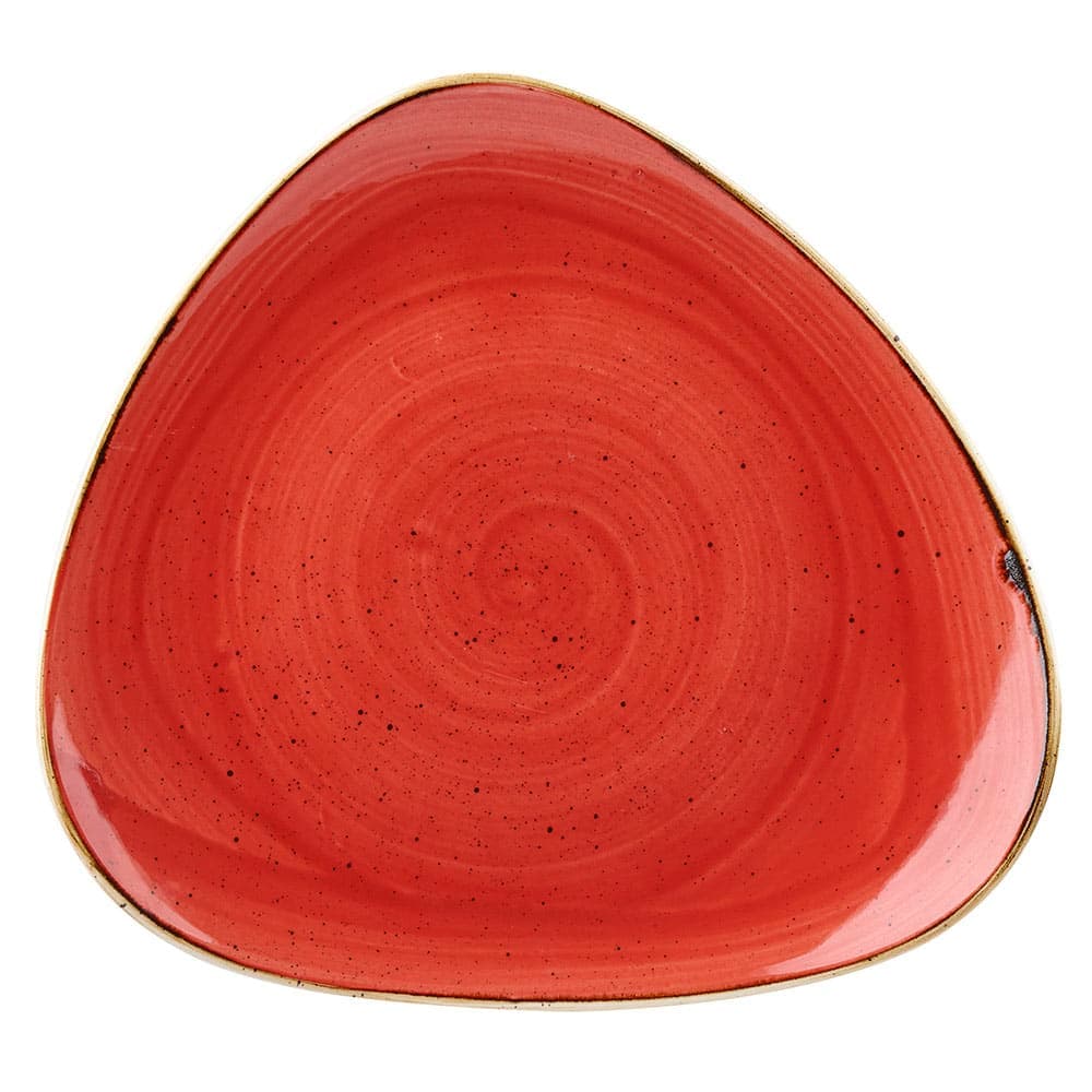 Churchill 7 3/4" Triangular Stonecast Plate - Ceramic, Berry Red (SBRSTR71)