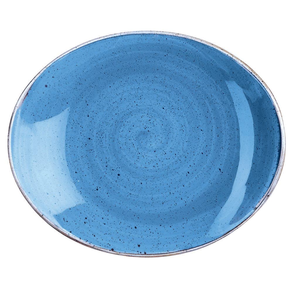 Churchill Oval Stonecast Plate - 7 3/4" x 6 1/4", Ceramic, Cornflower Blue (SCFSOP71)