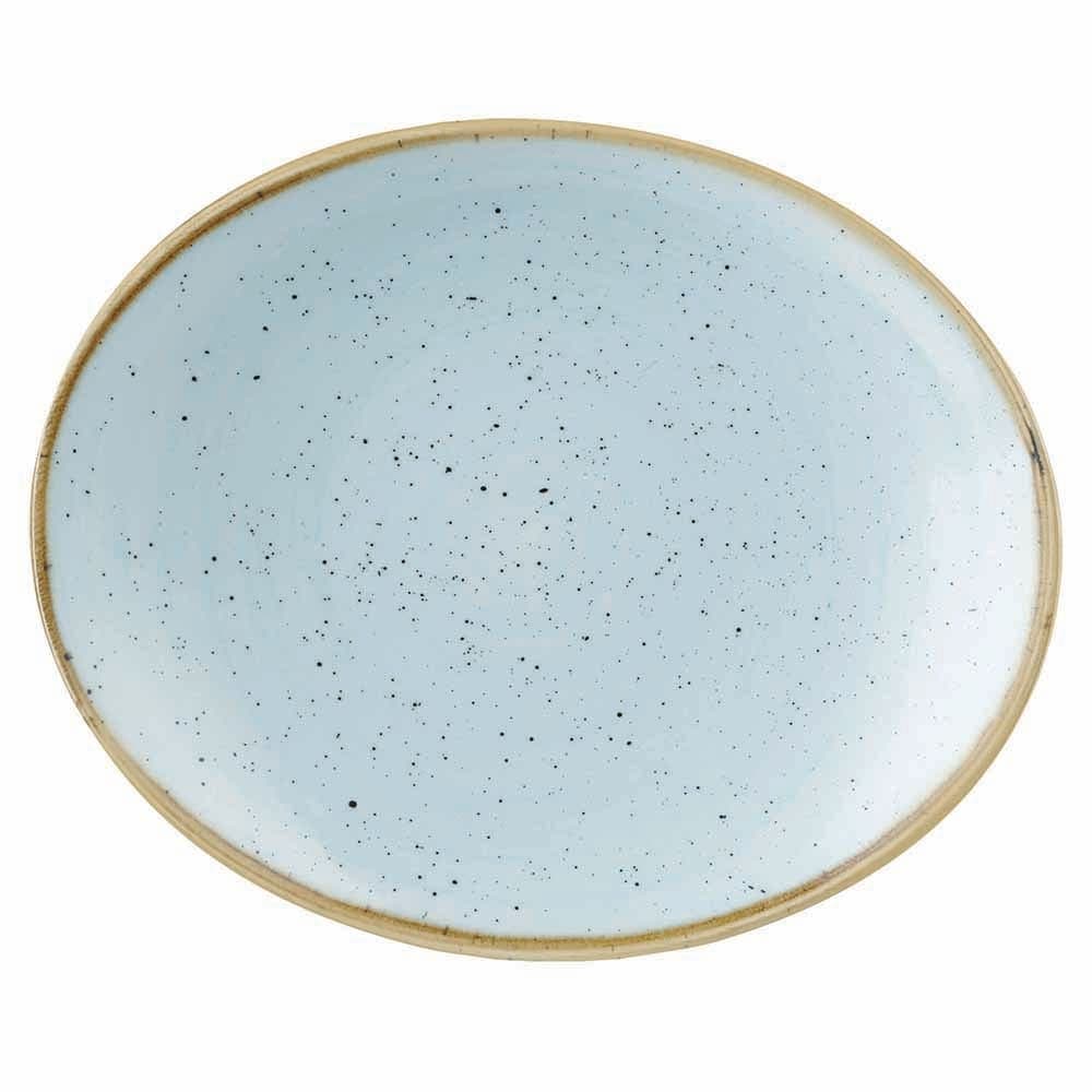 Churchill Oval Stonecast Plate - 7 3/4" x 6 1/4", Ceramic, Duck Egg Blue (SDESOP71)