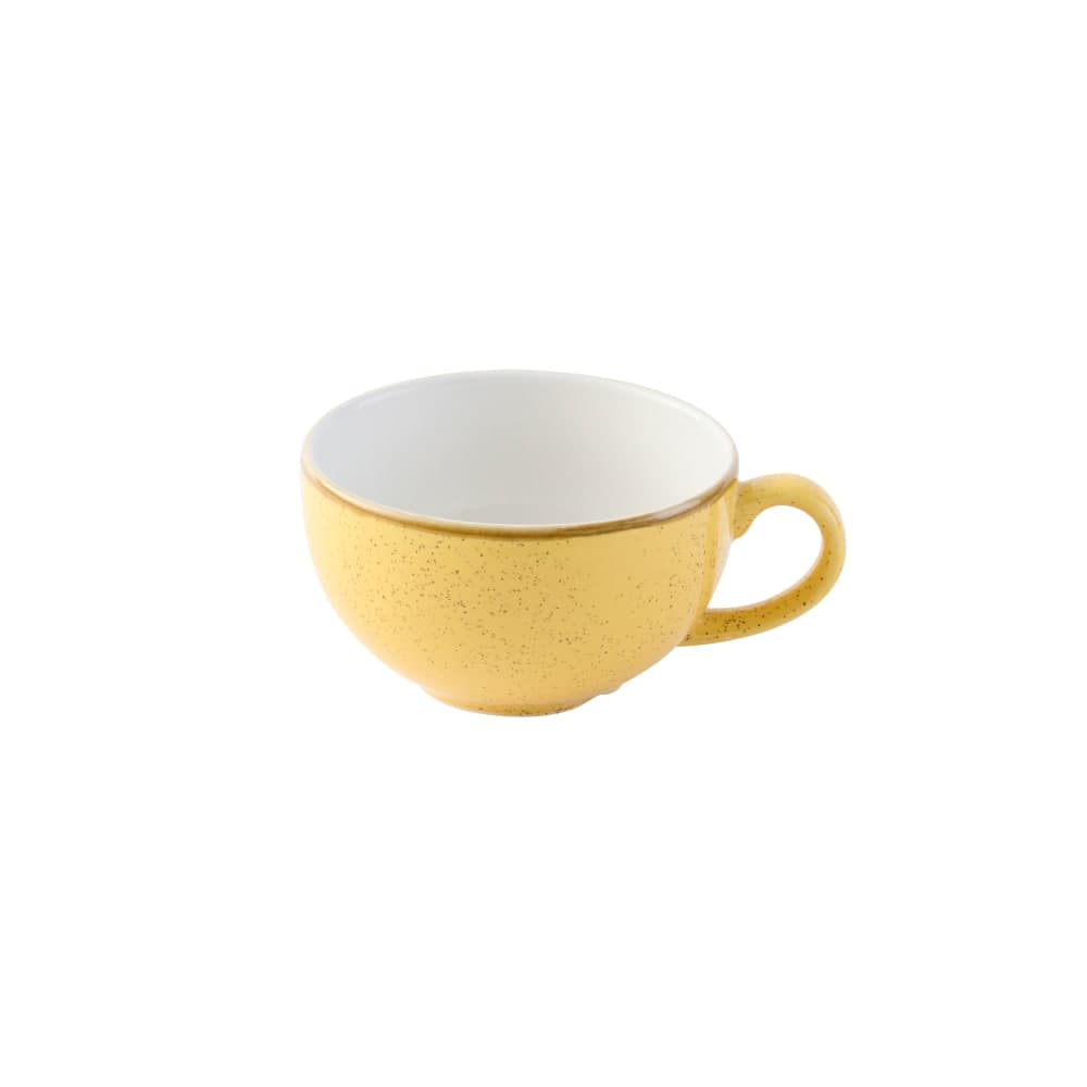 Churchill 8 oz Stonecast® Cappuccino Cup - Ceramic, Mustard Seed Yellow (SMSSCB201)