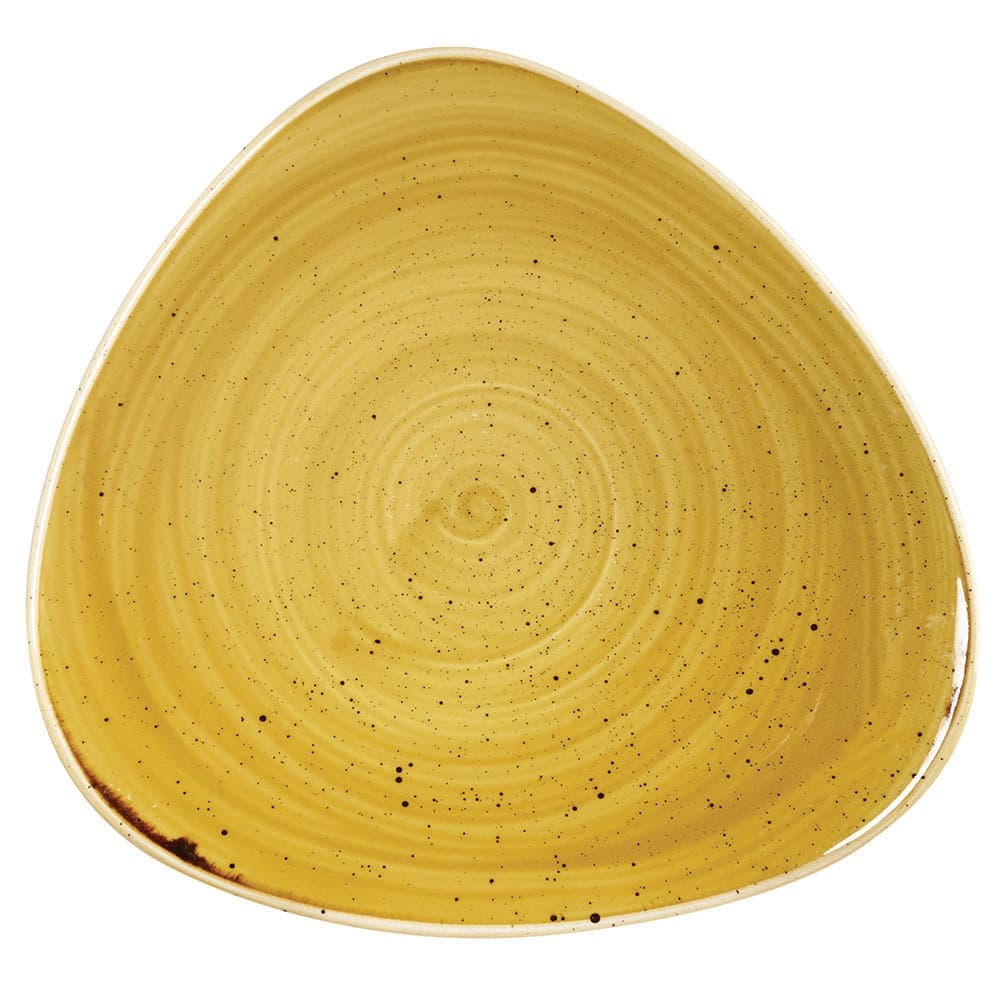 Churchill 7 3/4" Triangular Stonecast Plate - Ceramic, Mustard Seed Yellow (SMSSTR71)
