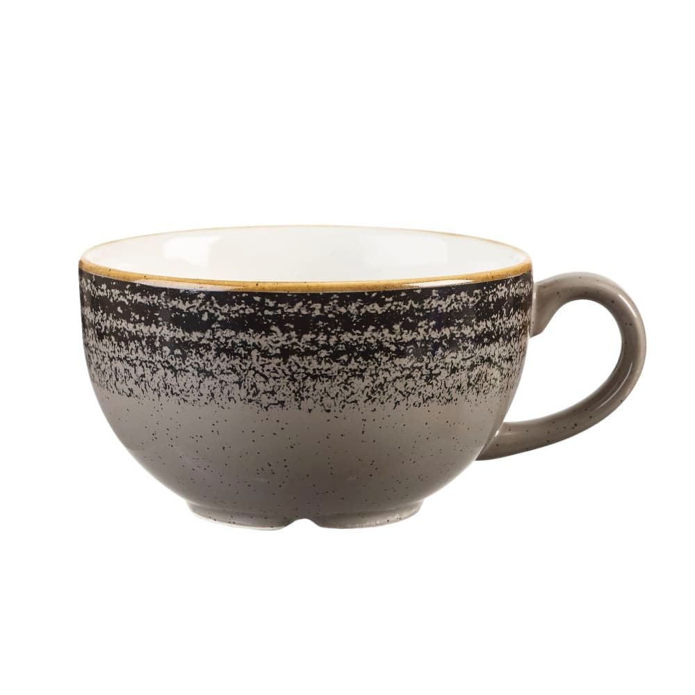 Churchill 8 oz Studio Prints® Stackable Cappuccino Cup - Ceramic, Charcoal Black (SPCBCB201)