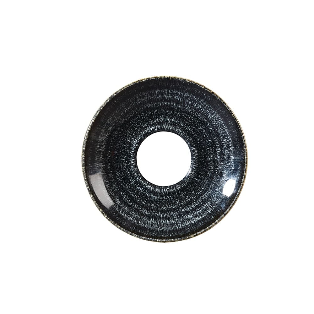 Churchill 6 1/4" Round Homespun Saucer - Ceramic, Charcoal Black (SPCBCSS1)