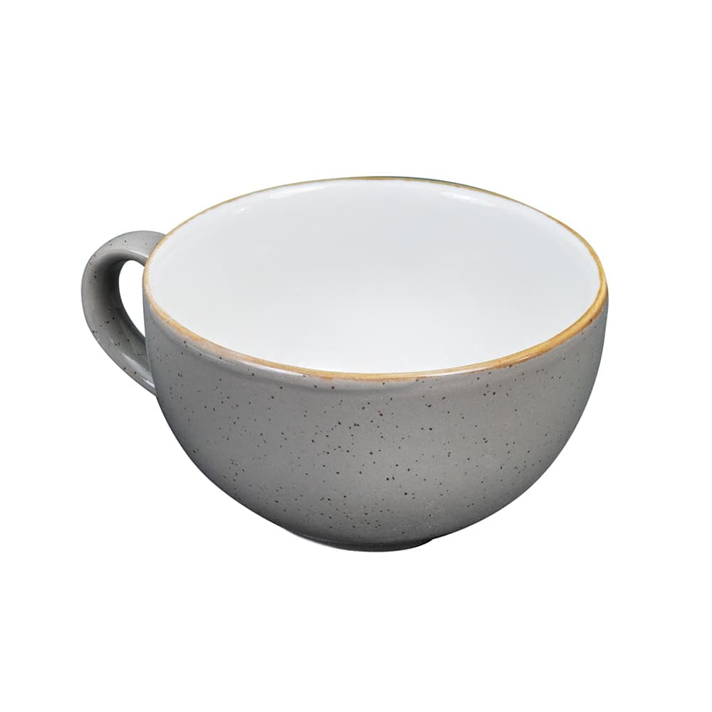 Churchill 8 oz Stonecast Cappuccino Cup - Ceramic, Peppercorn Gray (SPGSCB201)