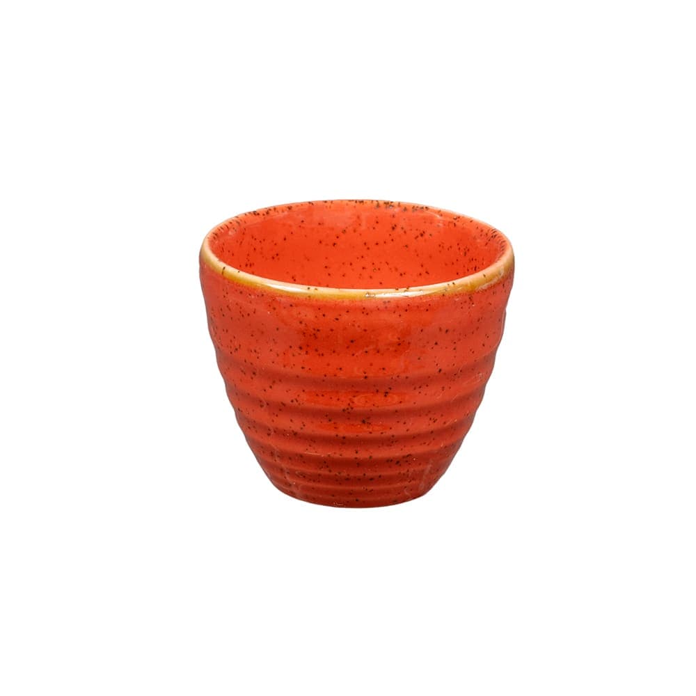 Churchill 2 oz Stonecast Ripple Dipper Pot - Ceramic, Spiced Orange (SSOSRPD21)
