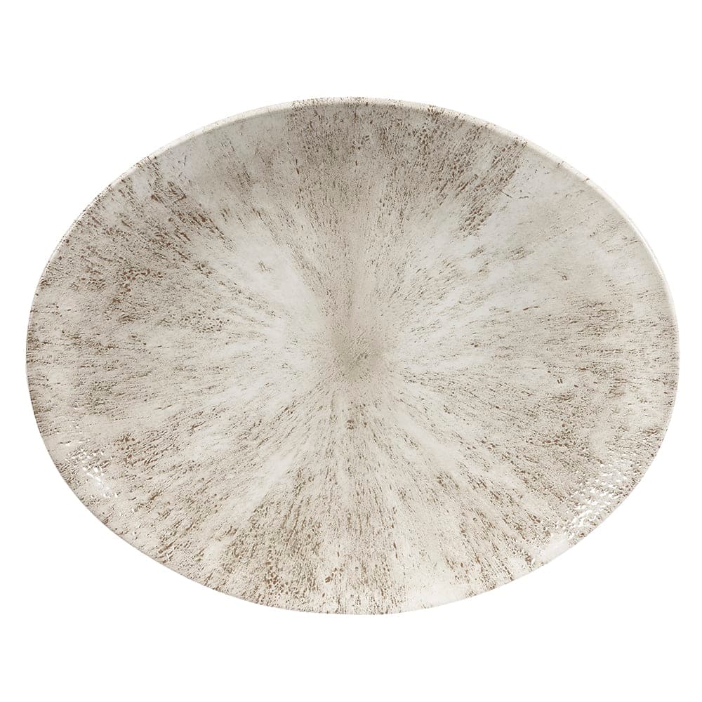 Churchill Oval Studio Prints® Plate - 12 1/2" x 10", Ceramic, Agate Gray (STAGOP121)