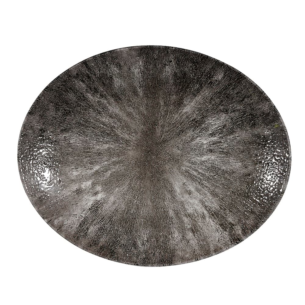 Churchill Oval Studio Prints® Plate - 12 1/2" x 10", Ceramic, Quartz Black (STQBOP121)