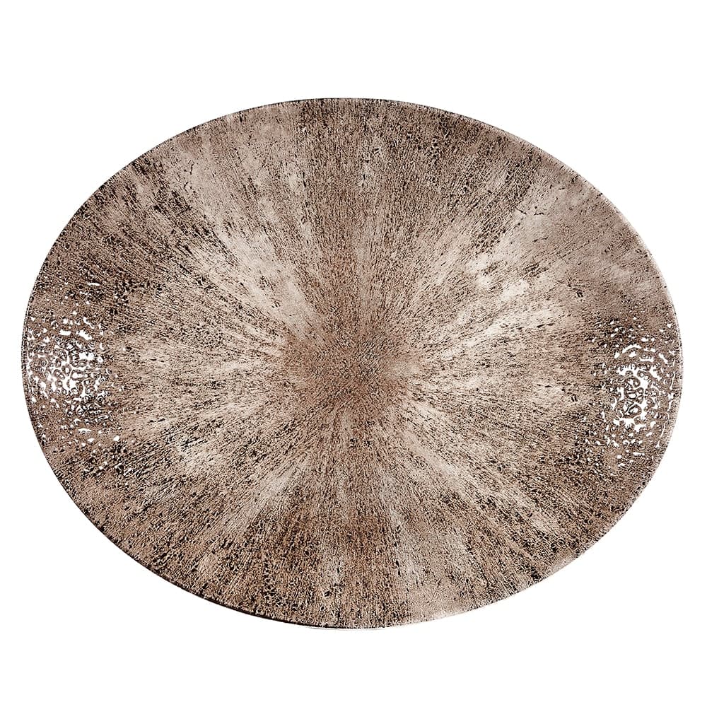 Churchill Oval Studio Prints® Plate - 10 5/8" x 9", Ceramic, Zircon Brown (STZBOP581)