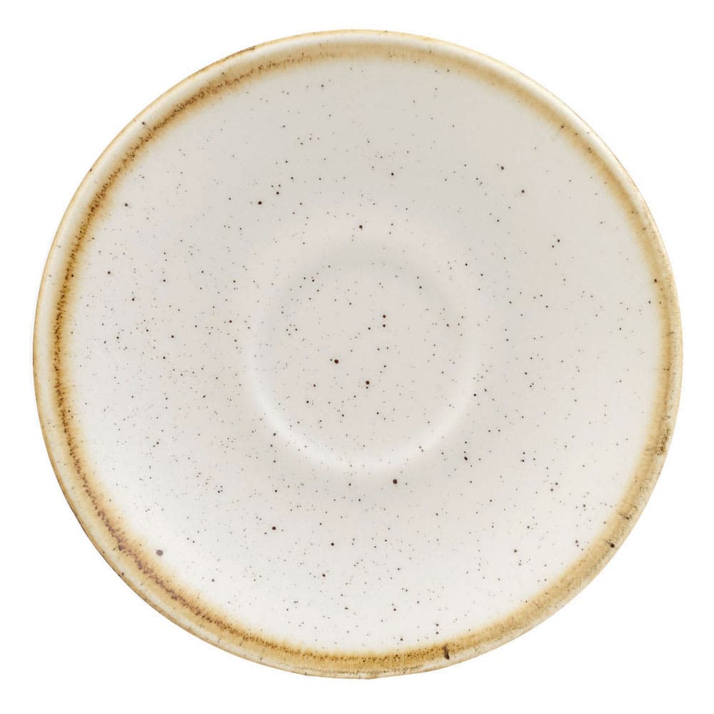 Churchill 4 1/2" Round Stonecast Espresso Saucer - Ceramic, Barley White (SWHSESS1)