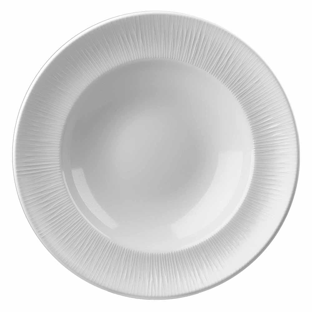 Churchill 21 oz Round Bamboo Pasta Bowl - Ceramic, White (WHBALRPP1)