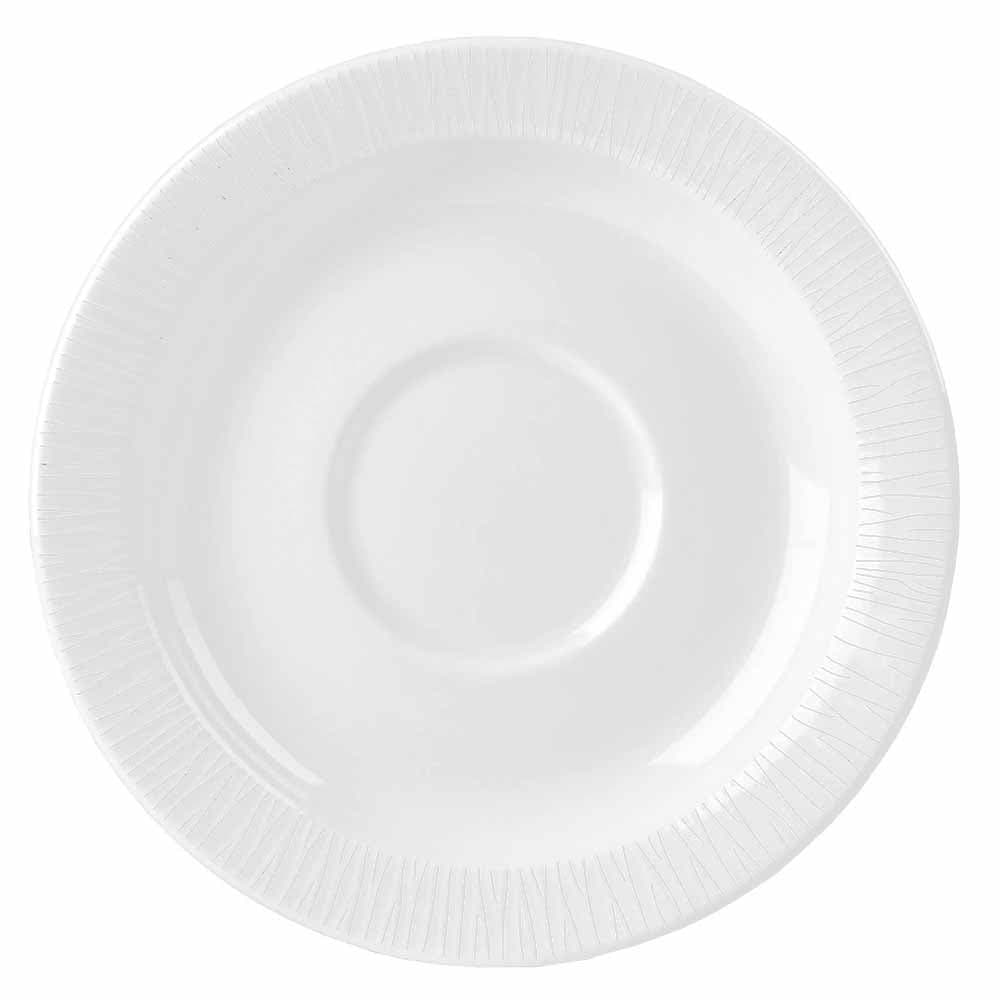 Churchill 5 7/8" Round Bamboo Saucer - Ceramic, White (WHBALSM1)