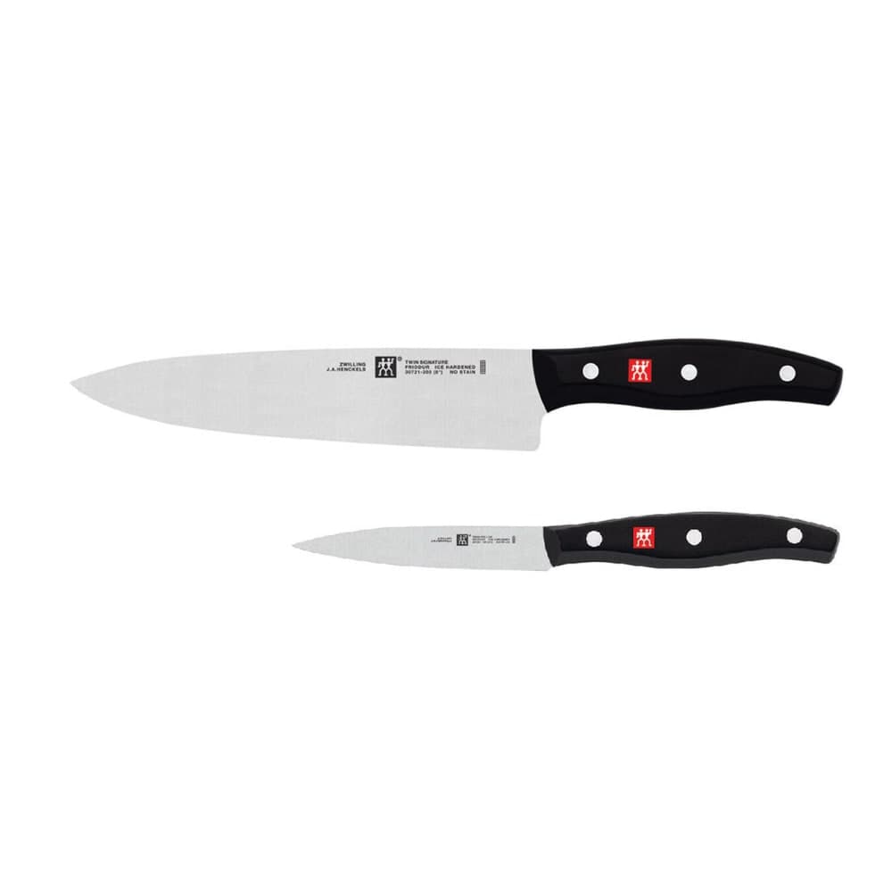 Zwilling 1011720 Paring & Chef's Knife Set - High Carbon Stainless Steel, Black Plastic Handle