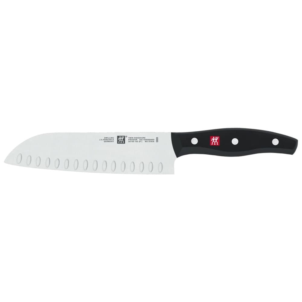 Zwilling 1011753 7" Santoku Knife w/ Black Plastic Handle, High Carbon Stainless Steel