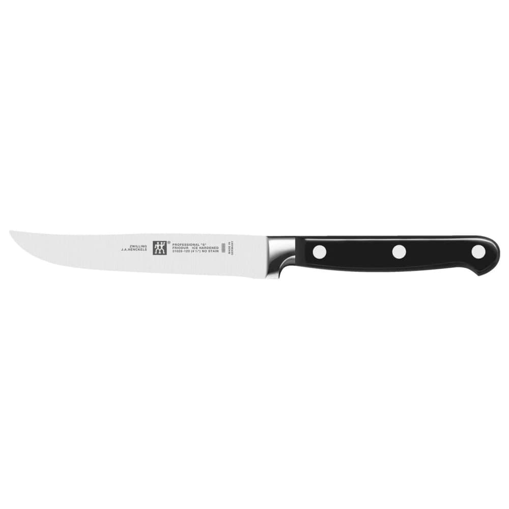 Zwilling 1001504 4 1/2" Steak Knife w/ Black Plastic Handle, High Carbon Stainless Steel