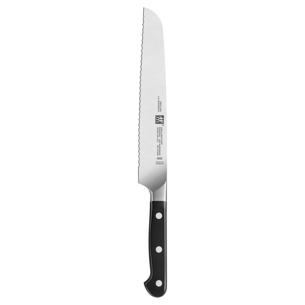 Zwilling 1002801 8" Bread Knife w/ Black Plastic Handle, High Carbon Stainless Steel