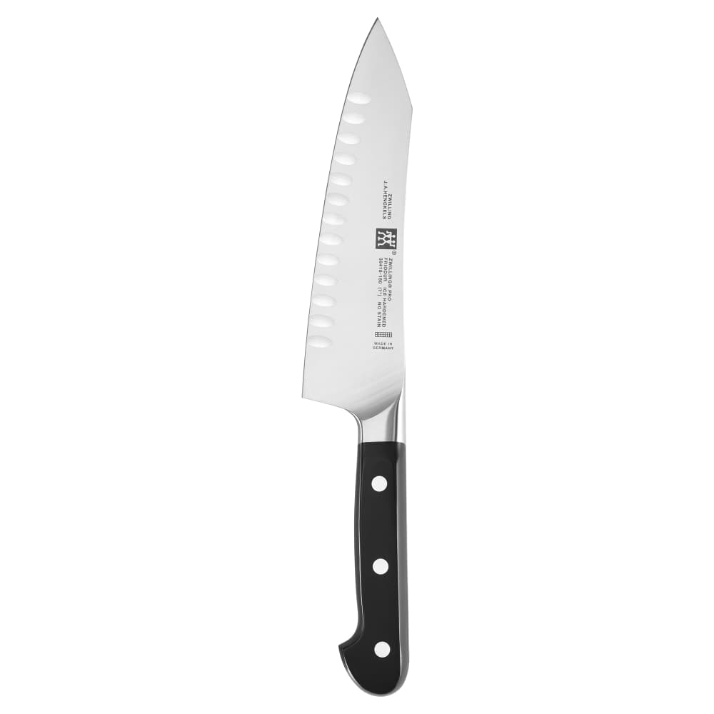 Zwilling 1002845 7" Rocking Santoku Knife w/ Black Plastic Handle, High Carbon Stainless Steel