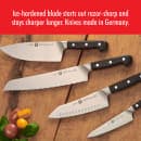 Zwilling 1002845 7" Rocking Santoku Knife w/ Black Plastic Handle, High Carbon Stainless Steel thumbnail 11