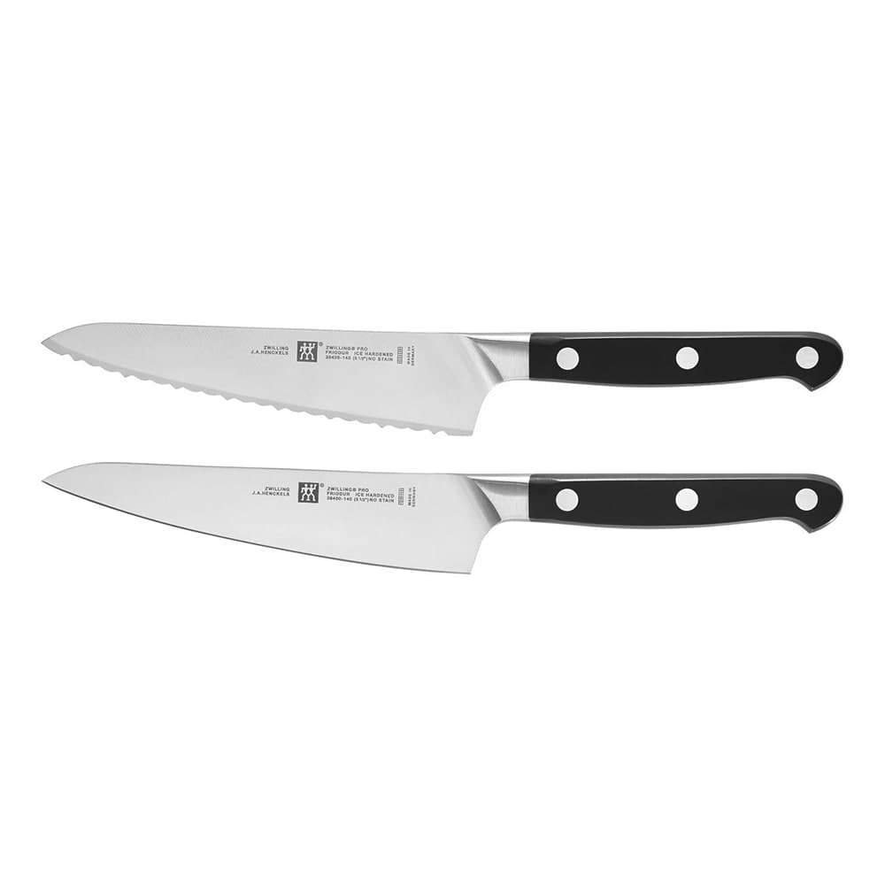 Zwilling 1002874 2 Piece Prep Knife Set - High Carbon Stainless Steel, Black Plastic Handle