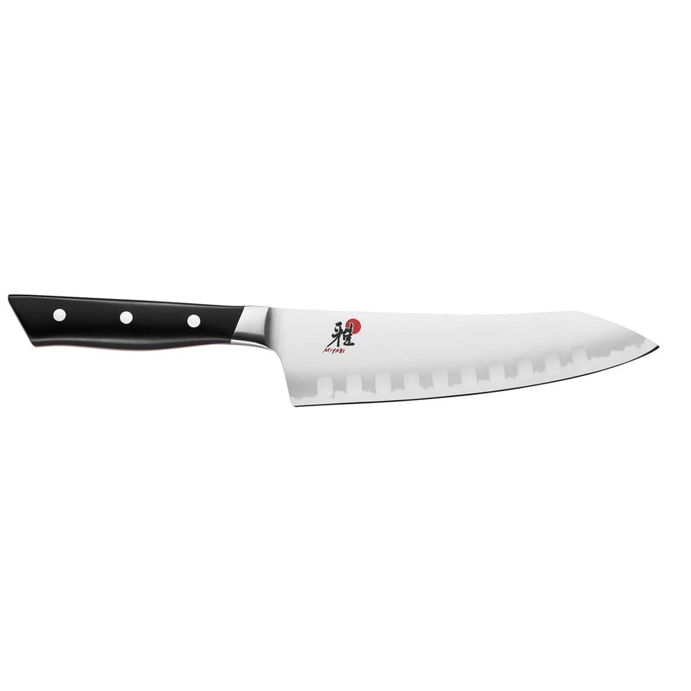 Miyabi 1019687 7" Rocking Santoku Knife w/ Black Plastic Handle, Carbide Stainless Steel